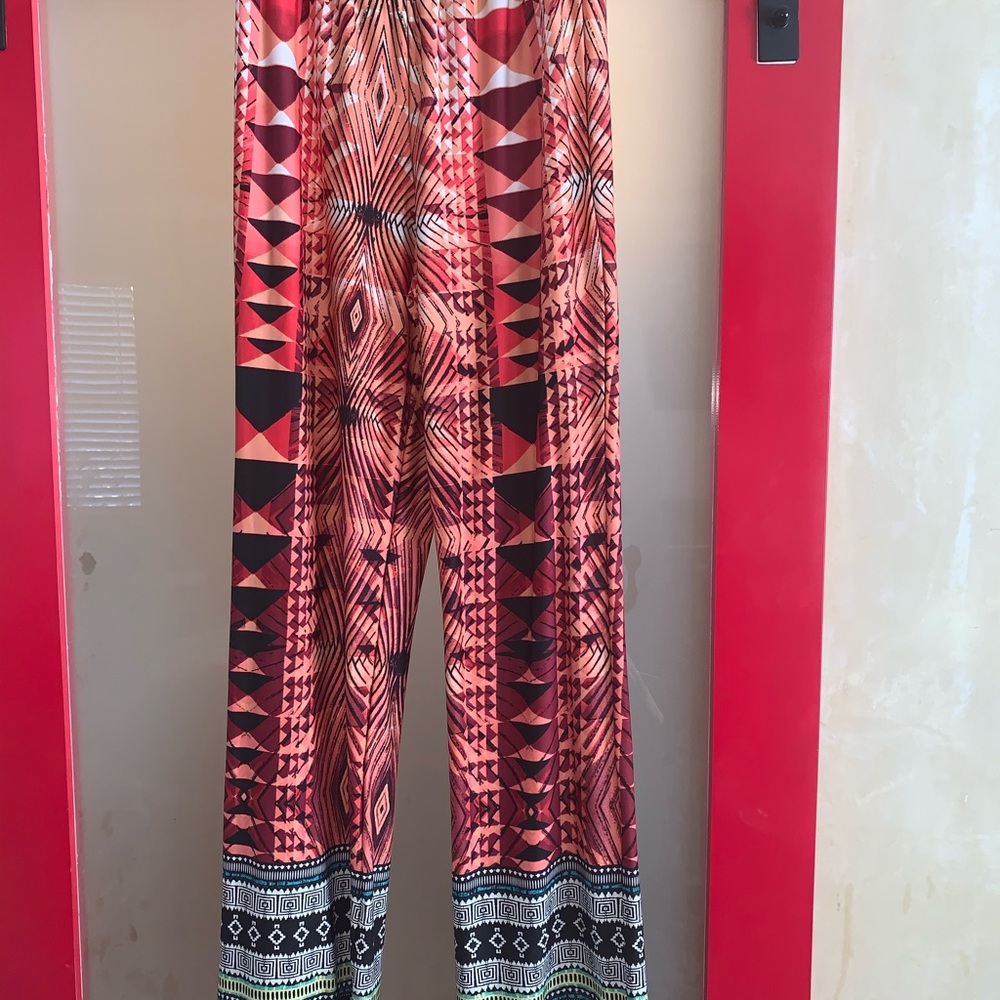 Wide Leg Patterned Pants